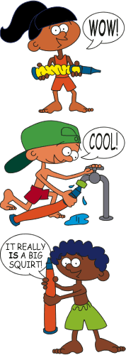 Kids filling Big Squirts